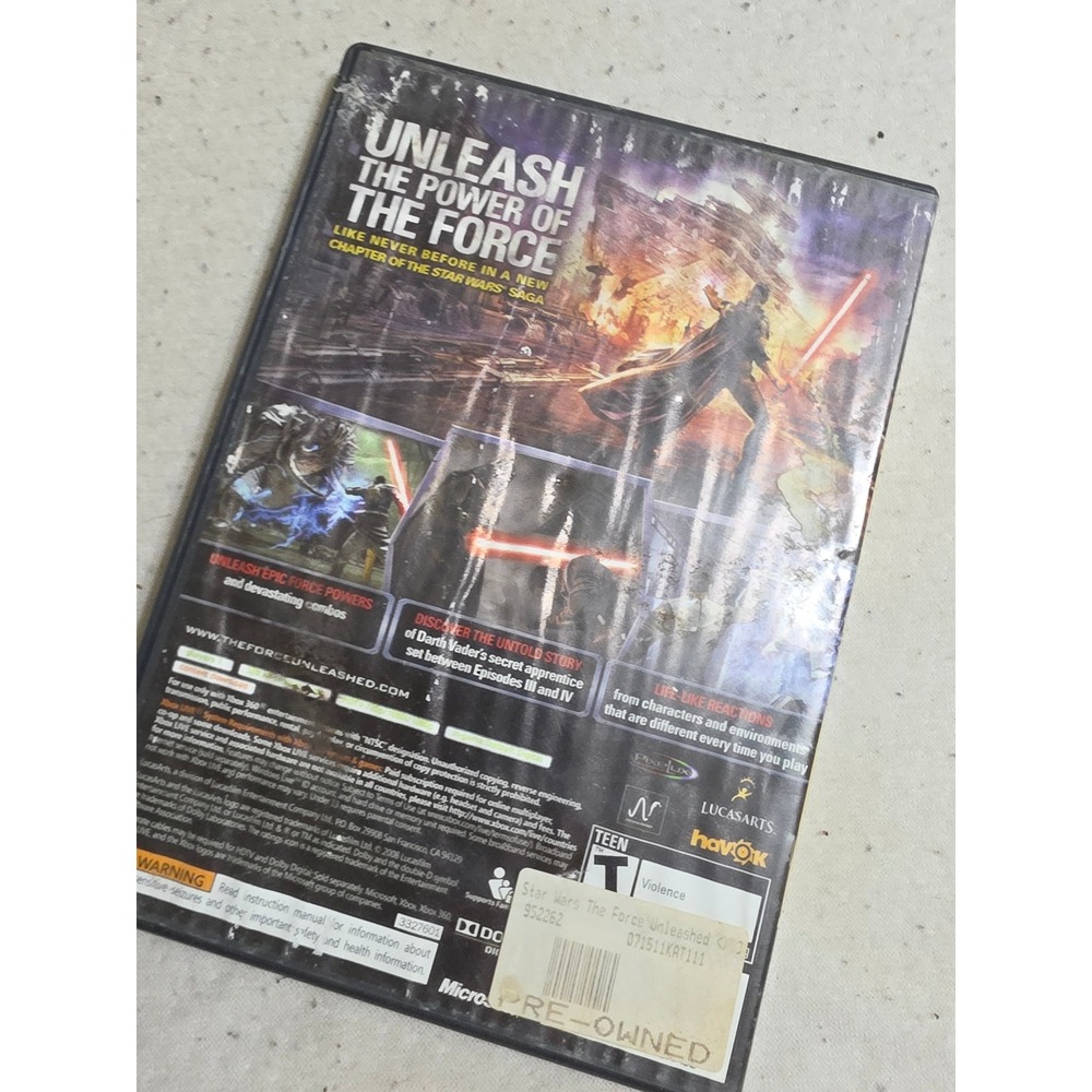 Star Wars The Force Unleashed Xbox 360 LucasArts Action Adventure Game CIB - Picture 2 of 3